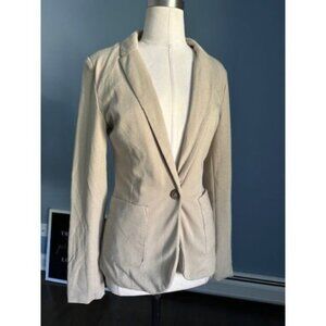 Modmodele beige single button blazer with gold flecks Medium